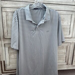 Gray Polo Shirt with Striped Pattern and Short Sleeves